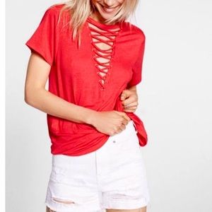 Express lace-up tee❤️🔥🚀